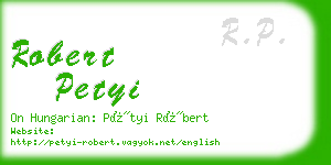 robert petyi business card